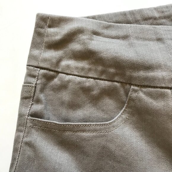 Slim Sation Pull On Crop Cropped Pants Womens 14 Gray High Hem Slimming Stretch - Picture 3 of 9